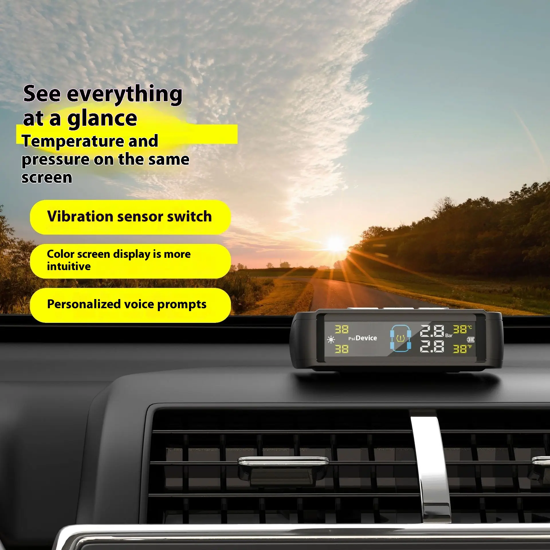 T11 Tire Pressure Monitor Car Tire Pressure Temperature Detection