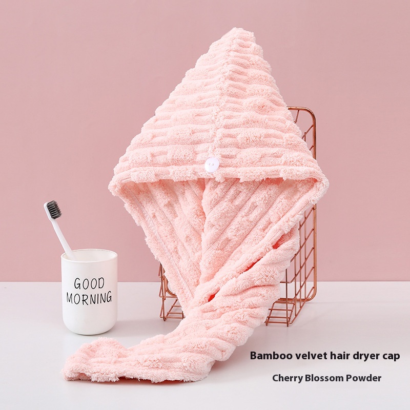 Candy Velvet Hair-drying Cap Thick Absorbent Headscarf