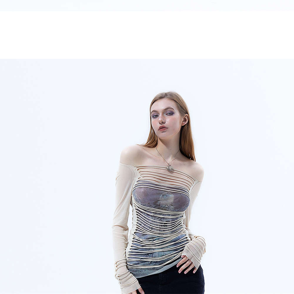 Waste Soil Style Y2g Retro Hot Girl Striped Long Sleeve T-shirt