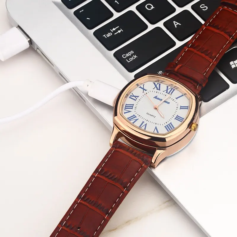 USB Electronic Cigarette Lighter Metal Men's Watch