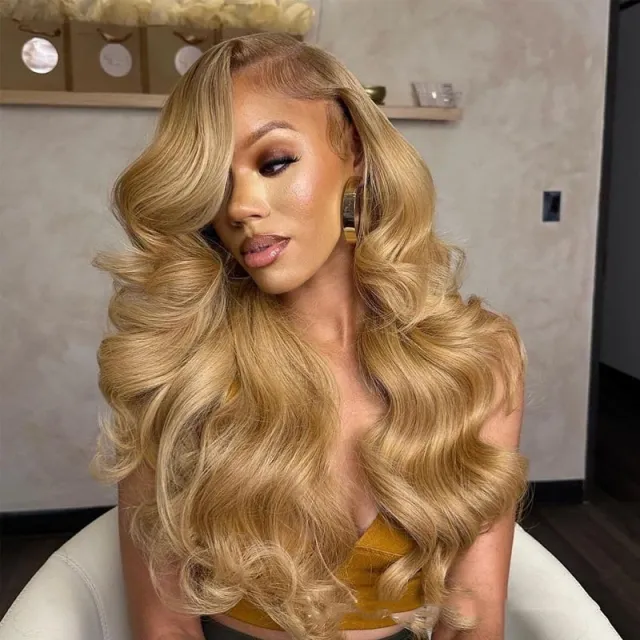 Human Hair Wig Front Lace All Real Hair 13 X4 Headgear No 27 Color - Shop at LoveMi