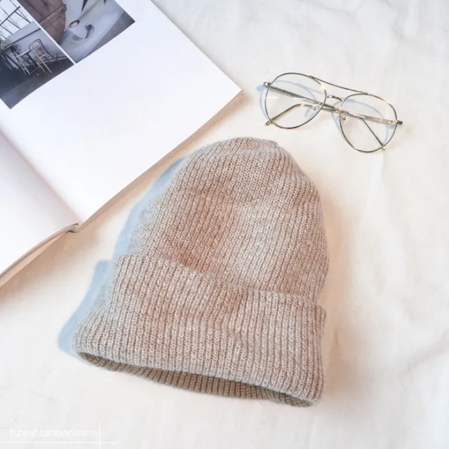Autumn Winter Rabbit Hair Winter Skullies Hat Pink - Shop at LoveMi