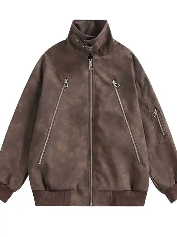Men's Autumn And Winter High-grade Fashion Brand American Retro Motorcycle Clothing Coat