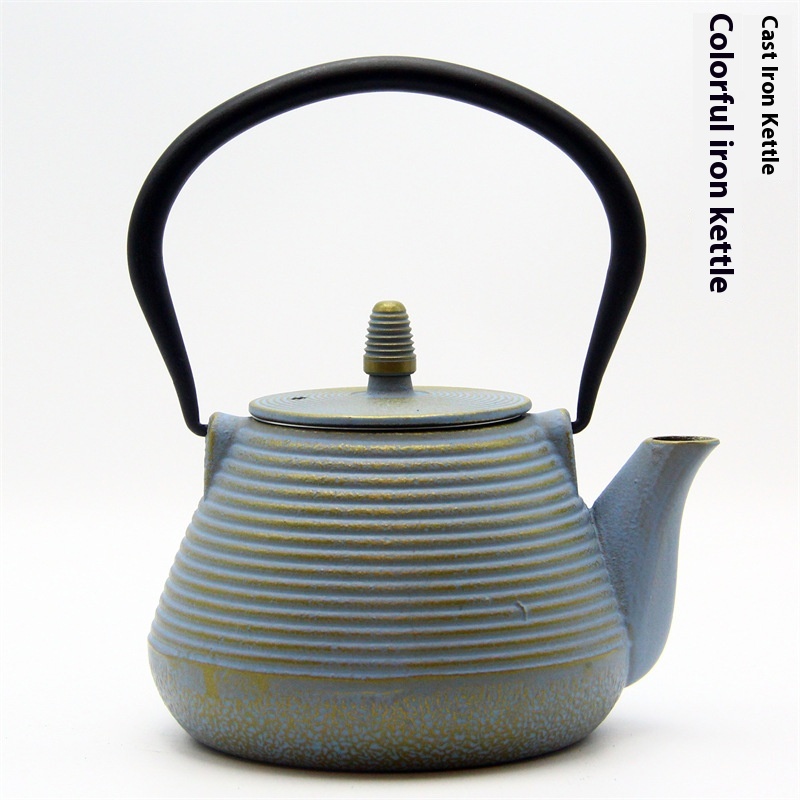 Colored Cast Iron Light Glazed Enamel Wrought Iron Teapot