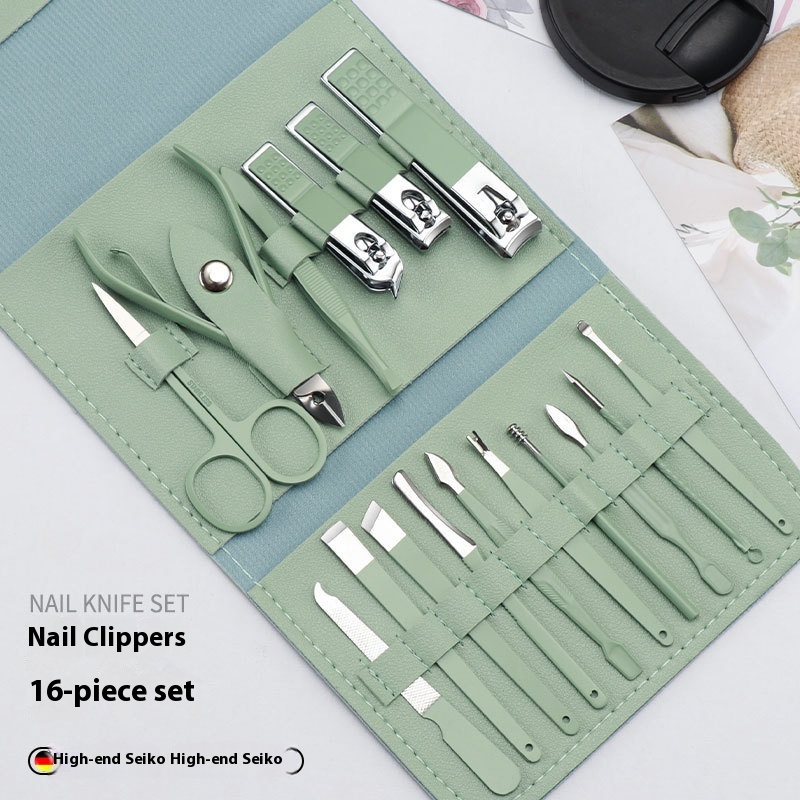 Nail Clipper Full Set 16 Pieces High-end Stainless Steel Manicure