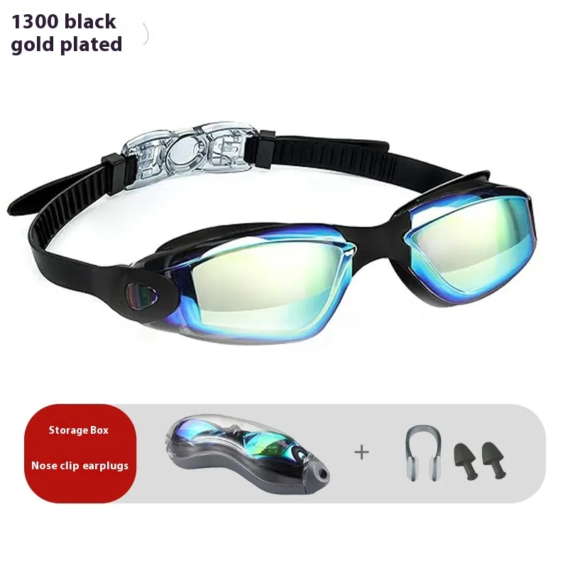 HD Waterproof Anti-fog Electroplating Goggles - 1300 Black Gold Plated