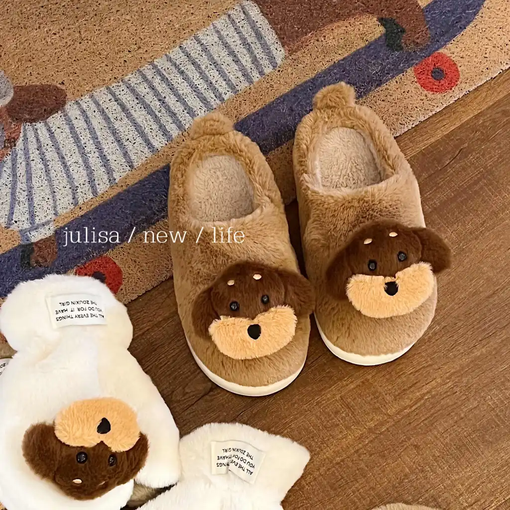 Ugly And Cute Sausage Puppy Plush Cotton Slippers Home Indoor Thickening Warm - Sausage Dog-36Ot37