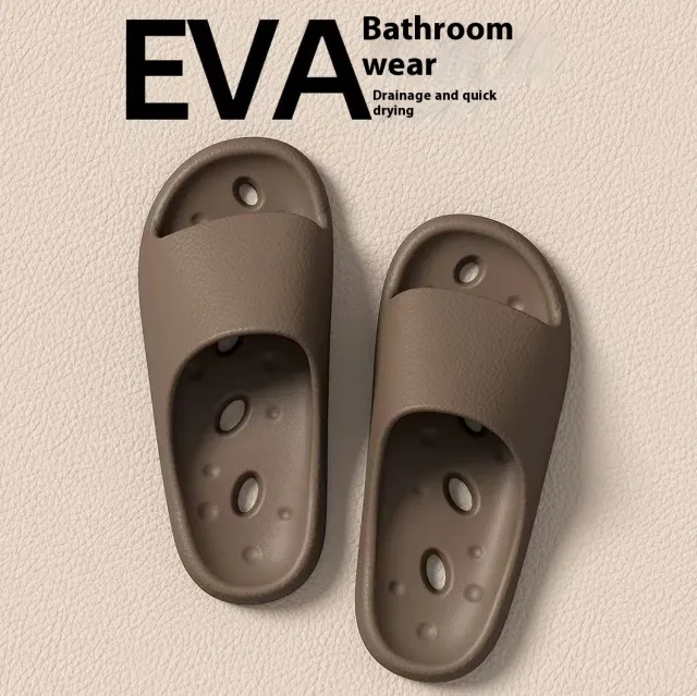 Eva Slippers Women's Bathroom Breathable Non slip Slippers Brown - Shop at LoveMi
