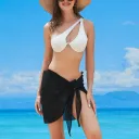 Black Curve Wrapped Skirt