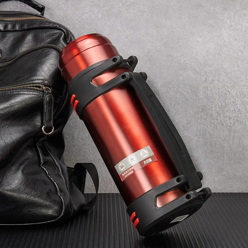 Stainless steel travel portable car insulated kettle - Red
