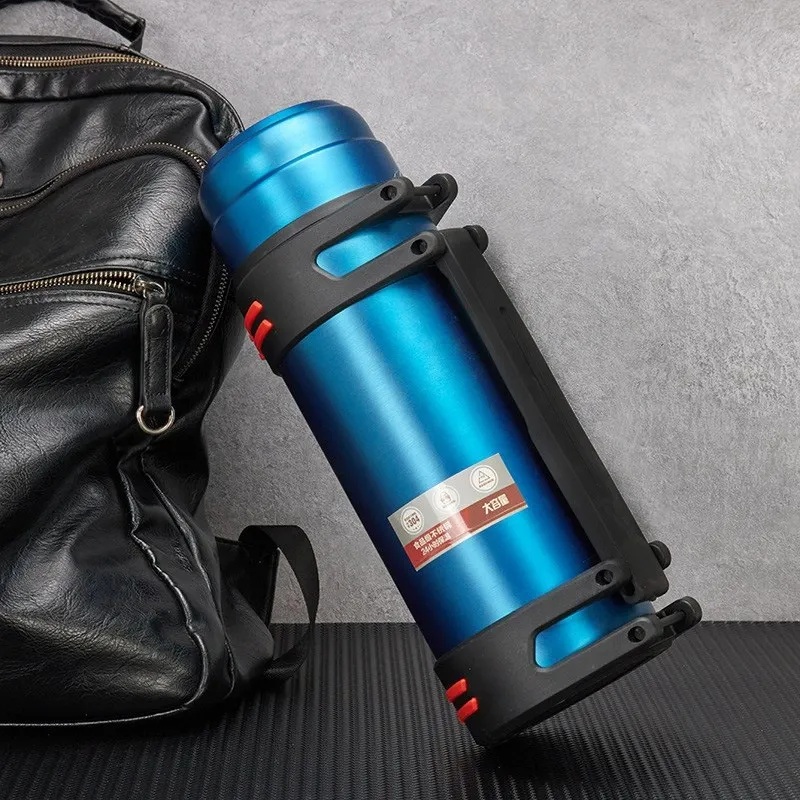 Stainless steel travel portable car insulated kettle - Blue