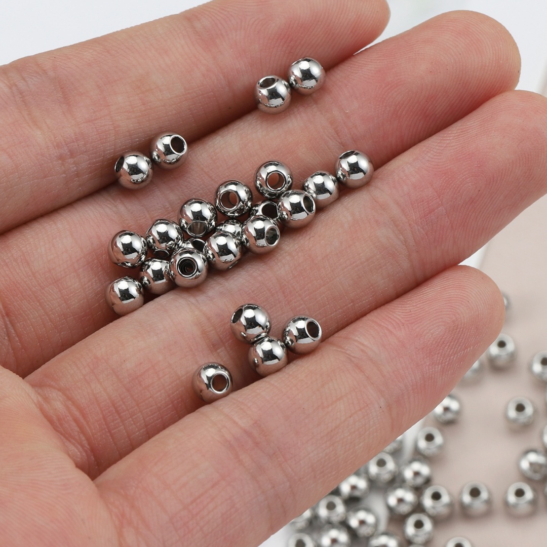 Color Retaining Stainless Steel Spacer Beads Through Hole Beads Diy Ornament Accessories