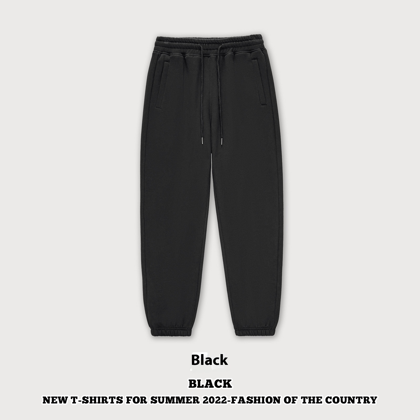 Autumn And Winter 350g Fleece Ankle-tied Sweatpants Men