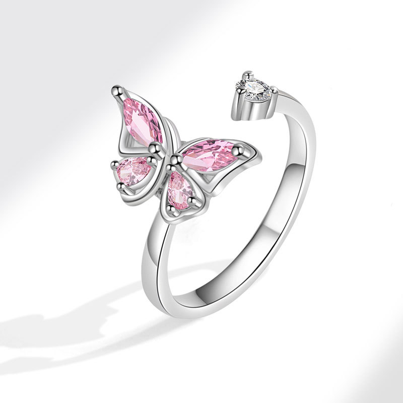 Women's Adjustable Rotatable Butterfly Ring