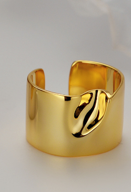 Simple Wide Version S925 Sterling Silver Glossy Geometric Crease Index Finger Ring