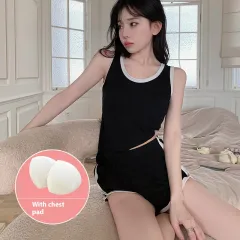 Women's Fashion Sports Vest Home Wear Suit - Black Suit - View 1