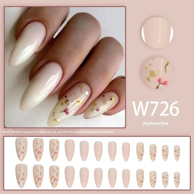 Long Gold Foil Fragments Retro Nail Art Patch Fashion Wear Armor W726 With Glue - Shop at LoveMi