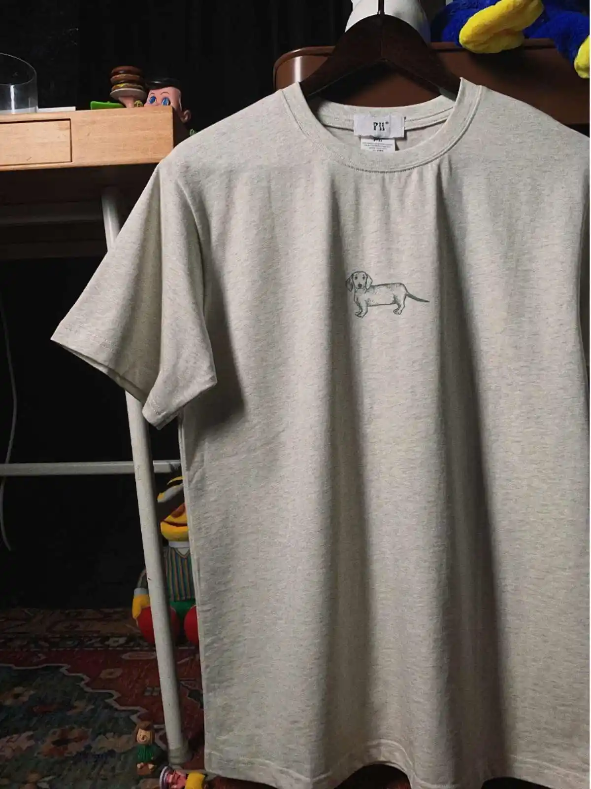 Sausage Dog Nice Oat Gray American Casual T-shirt Neutral
