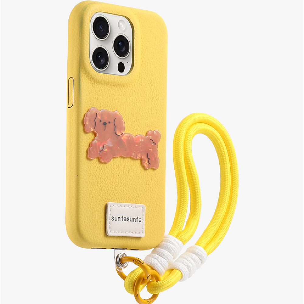 Silicone Anti Drop Phone Case With Lanyard And Polka Dot Dog