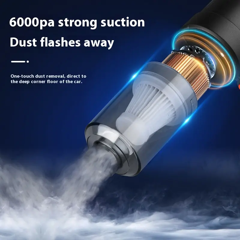 Car Cleaner Car Wireless Charging Suction And Blowing Dual-use
