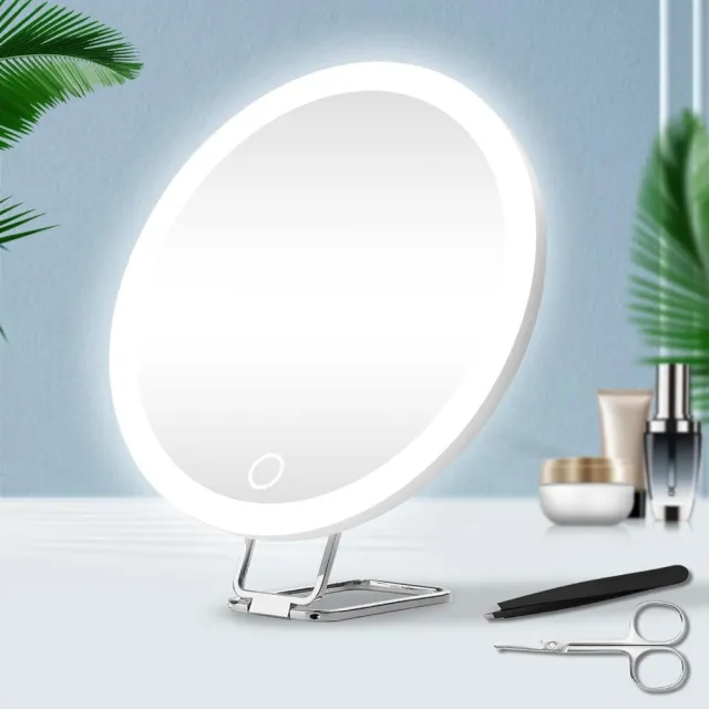 Charging Led Fill Light With Light Bracket Rotating Makeup Mirror White Stand Tweezers Scissors - Shop at LoveMi