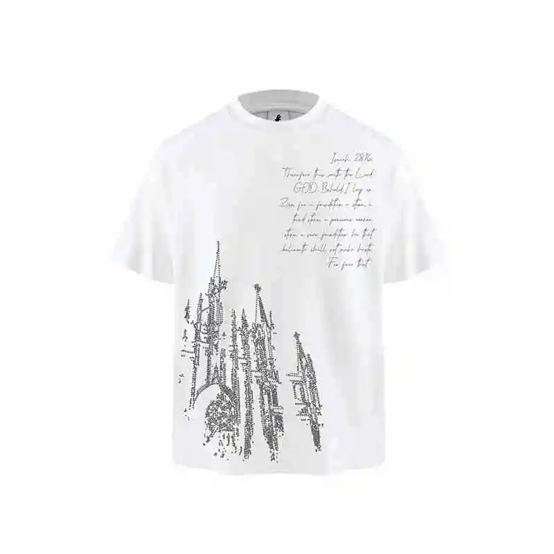 Retro High-grade American High Street Short-sleeved T-shirt Men's Complex