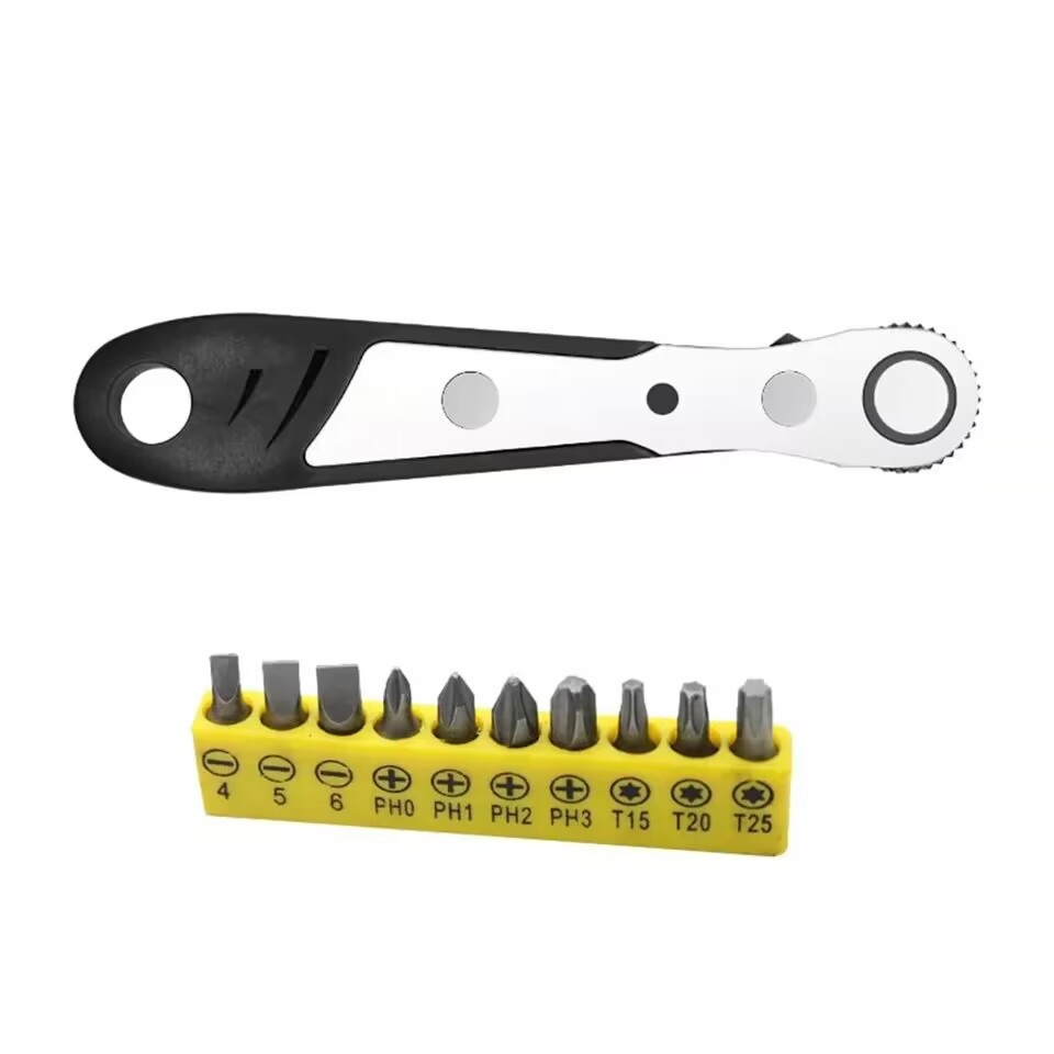 Forward And Reverse Mini 36-tooth Ratchet Screwdriver Sleeve Dual-use L Bend Spanner Set