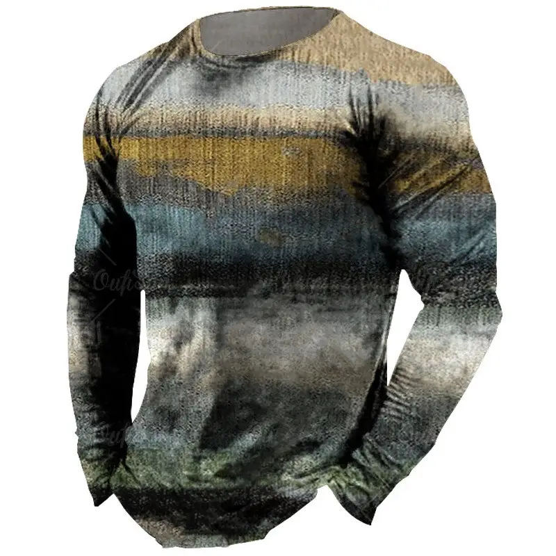 Men's Long Sleeve T-shirt Spring And Autumn Round Neck