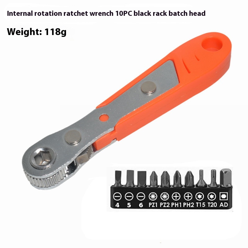 Forward And Reverse Mini 36-tooth Ratchet Screwdriver Sleeve Dual-use L Bend Spanner Set