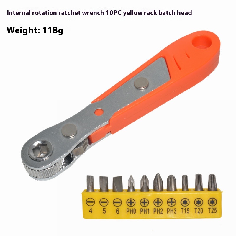 Forward And Reverse Mini 36-tooth Ratchet Screwdriver Sleeve Dual-use L Bend Spanner Set