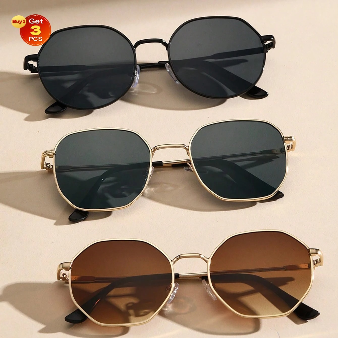 Women's Fashionable Retro Metal Frame Sunglasses - Image 4