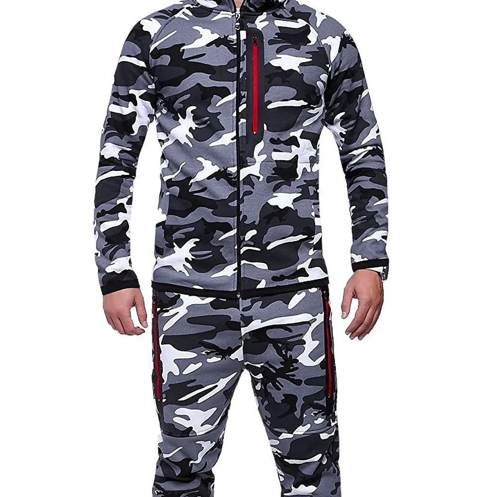Men's Fashion and Comfort Hoodies Camouflage Sports Suit