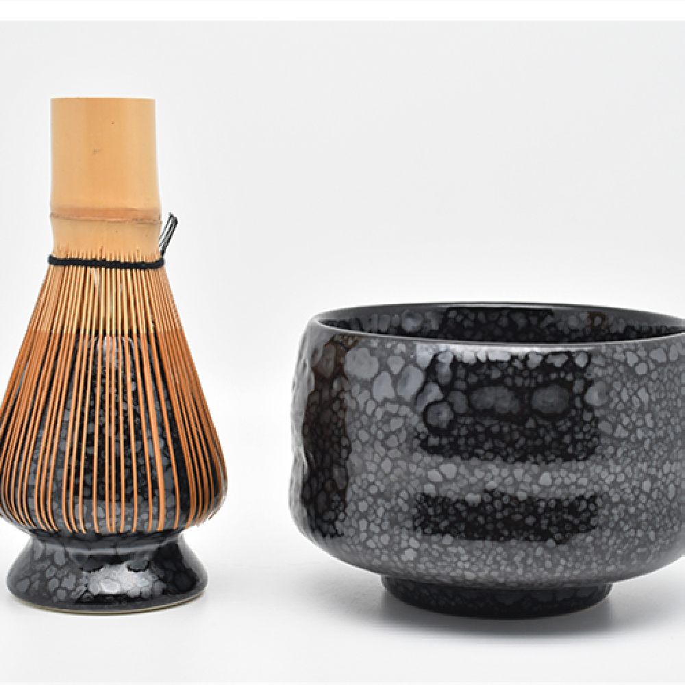 Japanese Black Tianmu Partridge Oil Drop Glazed Matcha Bowl Coarse Pottery Tea Set