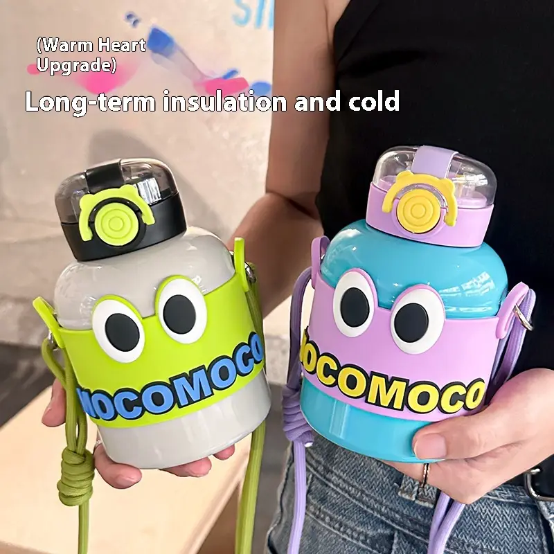316 Stainless Steel Children's Thermos Mug Large Capacity Cup With Straw