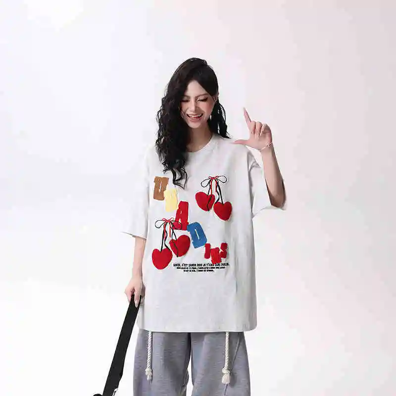 Women's Short-sleeved Casual Half-length Sleeves T-shirt