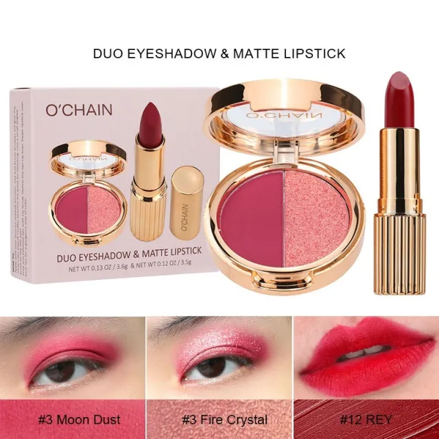 Pearlescent Double color Eye Shadow Matte Lipstick Does Not Fade Nonstick Cup Suit01 - Shop at LoveMi