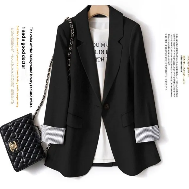 Women's Spring And Autumn Slim Suit Jacket Black - Shop at LoveMi