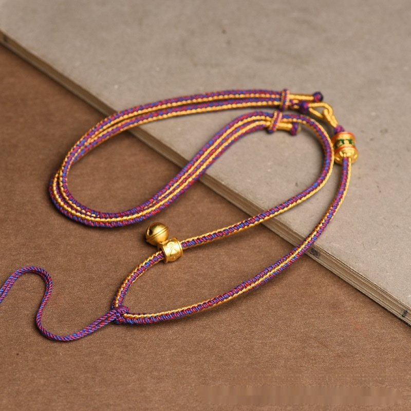 Hand-woven Eight-strand Tibetan Style Thangka Pendant Rope Sweater Chain