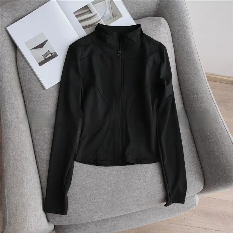 Spring And Autumn Leisure Hot Girls Wear Sportswear Sun Protection Clothing - Black