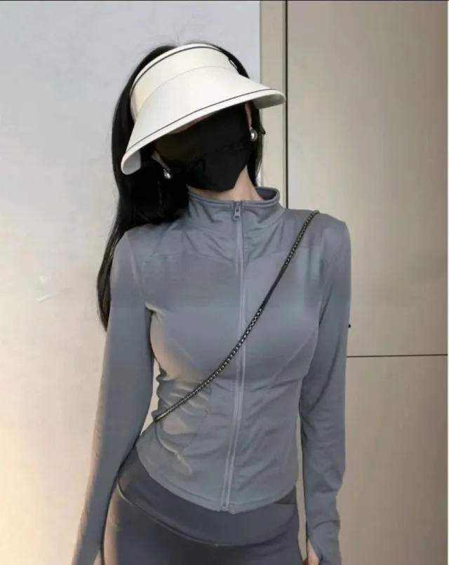 Spring And Autumn Leisure Hot Girls Wear Sportswear Sun Protection Clothing Gray - Shop at LoveMi
