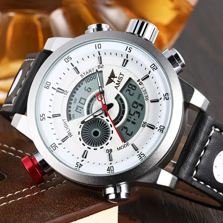 Trendy casual double men's watch Waterproof high