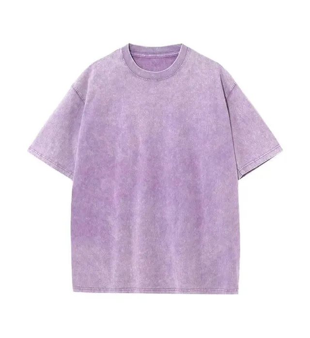 Washed Old Short sleeved T shirt For Men And Women Purple - Shop at LoveMi