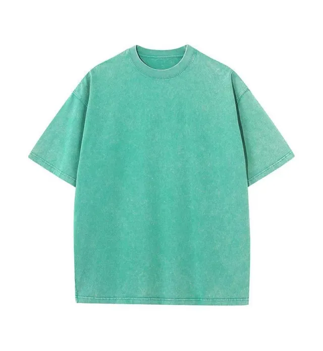 Washed Old Short sleeved T shirt For Men And Women Green - Shop at LoveMi
