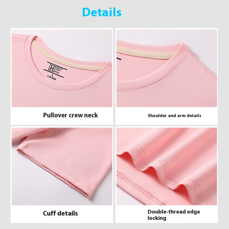 Ice Silk Quick Drying Clothes Short Sleeve Round Neck T-shirt
