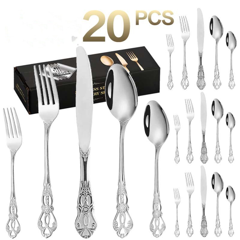 Stainless Steel Royal Court Knife Fork And Spoon 20-piece Set