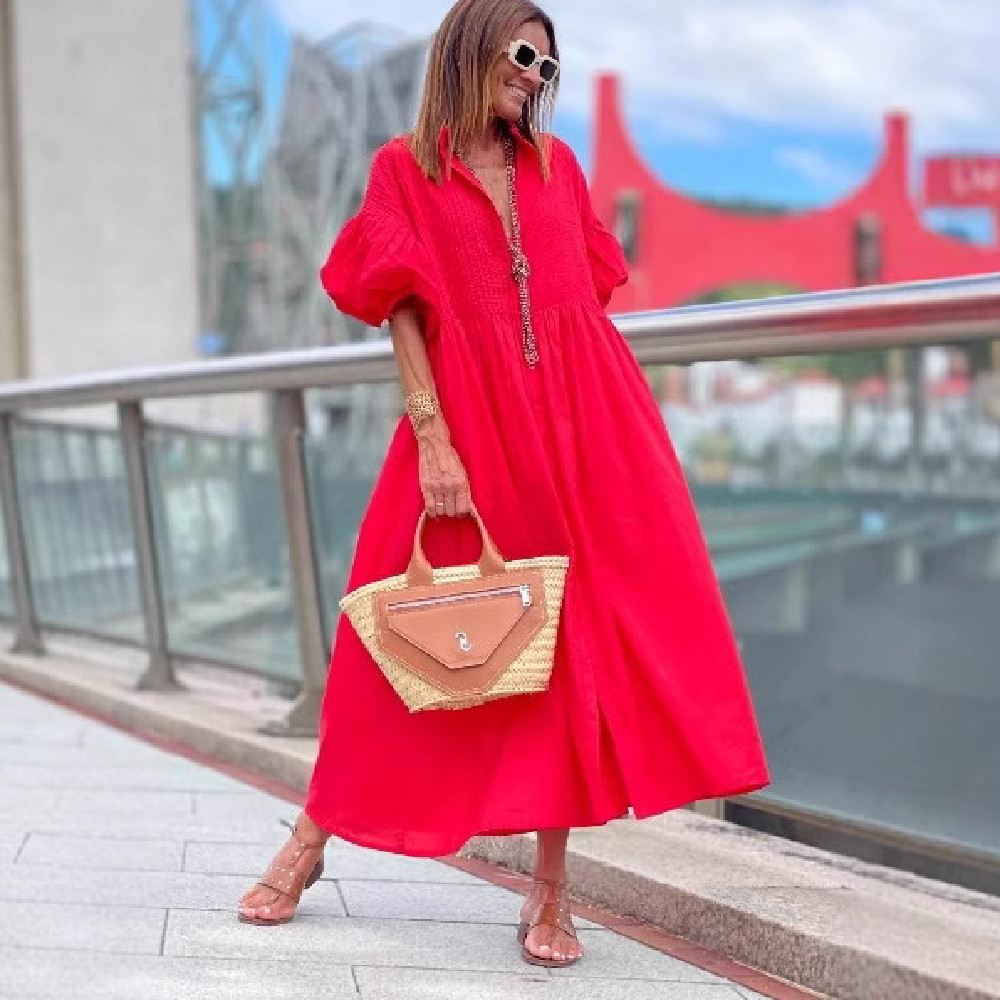 Women's Fashion Solid Color Stitching Dress