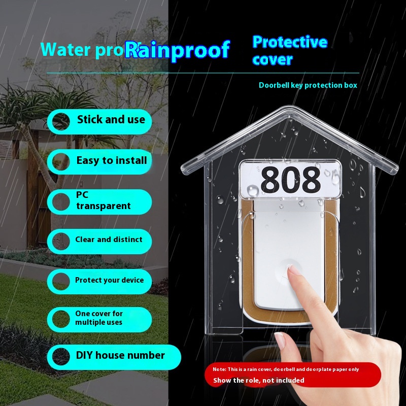 Outdoor Dustproof Waterproof Transparent Wireless Doorbell Cover