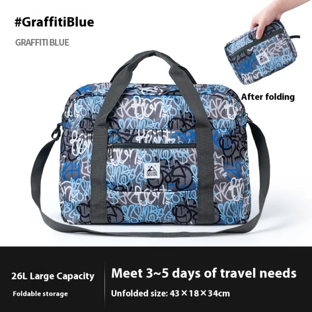 Travel Bag Large Capacity Lightweight Tote Business Traveling Luggage Bag Can Cover Trolley Case Blue - Shop at LoveMi