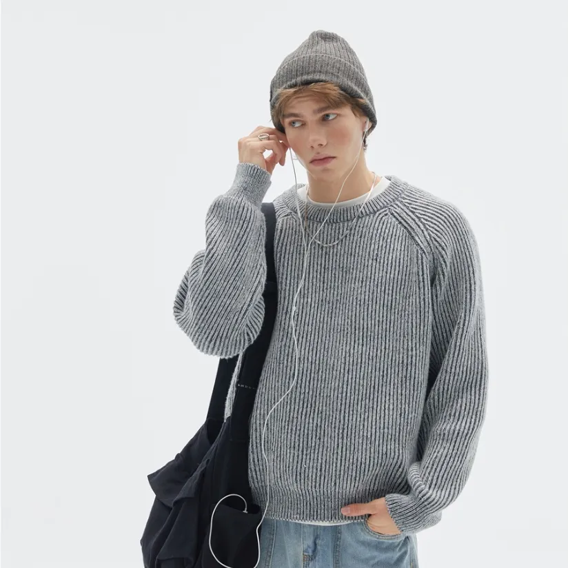 Retro Brocade Sweater Men's Round Neck Sweater