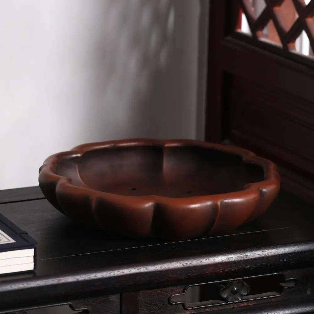 Purple Sand Flowerpot Nanman Basin Tableware Shallow Basin Handmade